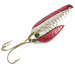 Vintage   Nebco Tor-P-Do, 1/4oz Hammered Silver / Red Glitter fishing spoon #3208