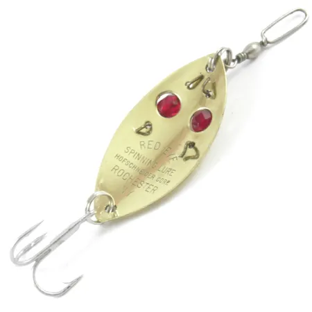 Vintage Hofschneider Red Eye junior, 2/5oz Gold / Red Eyes fishing spoon #3216