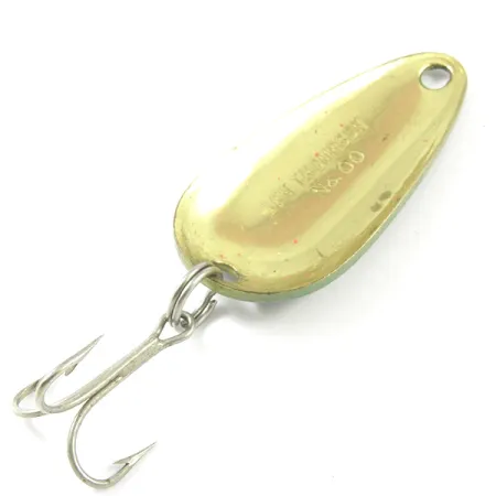 Vintage Len Thompson #00, 1/2oz Green / Black / Brass fishing spoon #3217