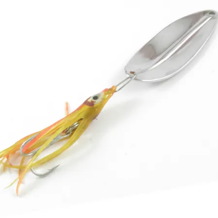 Vintage TODDCO Main liner Squid , 1/2oz Red Glitter / Nickel fishing spoon #3221