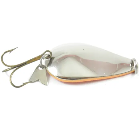 Vintage Acme K.O. Wobbler, 3/4oz Nickel / Orange fishing spoon #3226