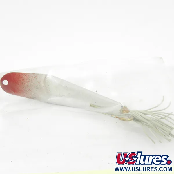 Weedless Barney Spoons, 1/4oz White / Red fishing spoon #3227