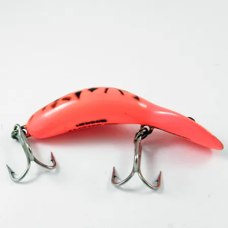 Vintage Heddon Tadpolly Clatter Tad, 1/3oz Tiger Red / Black fishing lure #3229
