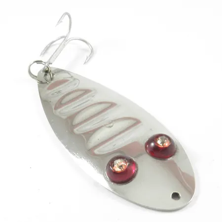 Vintage Paul Bunyan Ruby Spoon, 1oz Nickel / Red Eyes fishing spoon #3232