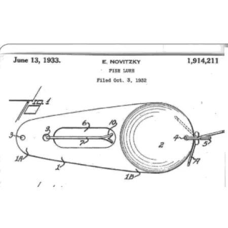Vintage James Aitken Muskielure, 1 3/4oz Red / White / Nickel fishing spoon #3235