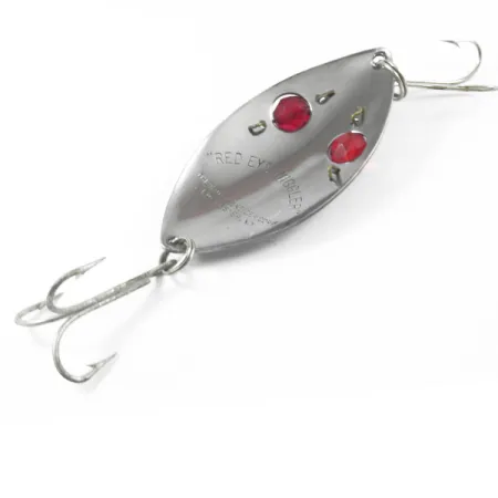Vintage Hofschneider Red Eye Wiggler, 1oz Steel with Red Eyes fishing spoon #3249