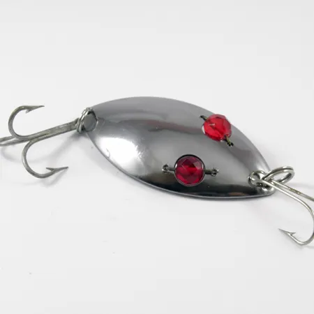 Vintage Hofschneider Red Eye Wiggler, 1oz Steel with Red Eyes fishing spoon #3249