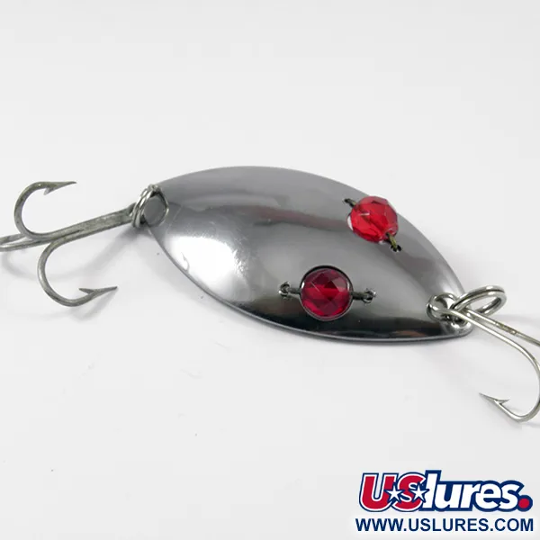 Vintage Hofschneider Red Eye Wiggler, 1oz Steel with Red Eyes fishing spoon #3249