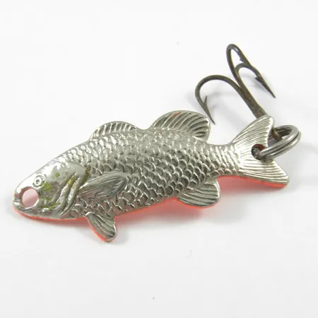 Vintage Unknown Flash Fish UV, 1/8oz Nickel / UV Glow in UV light, Fluorescent fishing spoon #3254