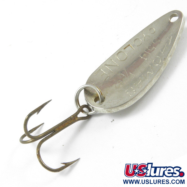 Vintage   Thomas Cyclone, 1/8oz Silver / Red fishing spoon #3258