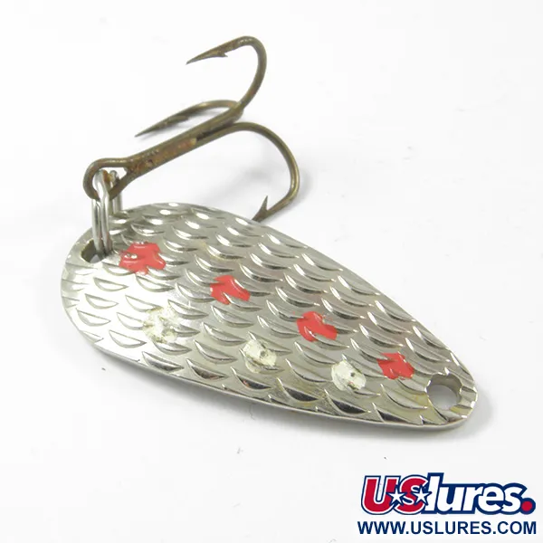Vintage Thomas Cyclone, 1/8oz Silver / Red fishing spoon #3258