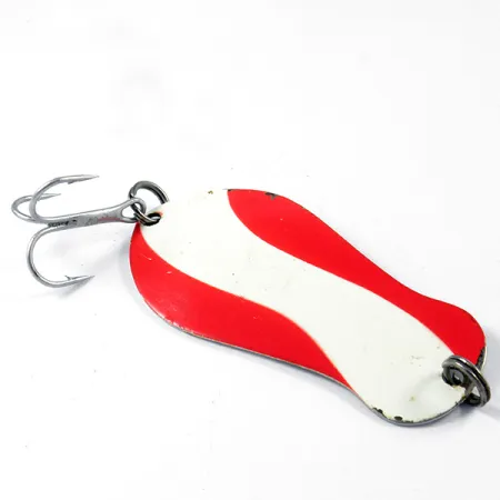 Vintage K-B Bait K-B Spoon 2, 1/2oz Red / White / Nickel fishing spoon #3263