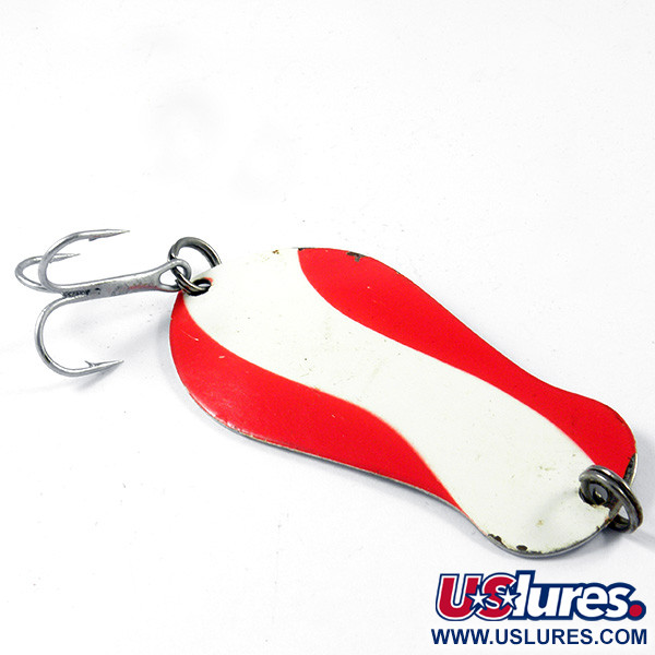 Vintage  K-B Bait K-B Spoon 2, 1/2oz Red / White / Nickel fishing spoon #3263