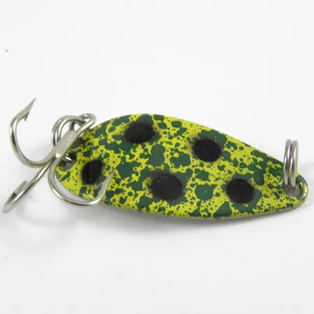Vintage Seneca Little Cleo, 1/8oz Frog / Nickel fishing spoon #3273