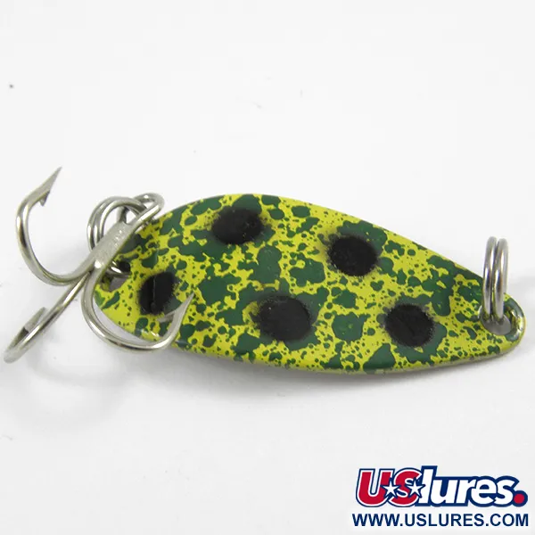Vintage Seneca Little Cleo, 1/8oz Frog / Nickel fishing spoon #3273