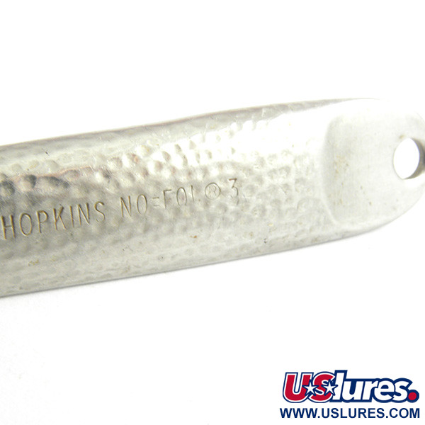 Vintage   Hopkins No=Eql hammerd 3, 1 1/4oz Hammered Nickel fishing spoon #3285