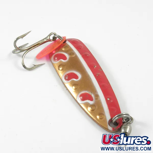 Vintage Len Thompson #13, 1oz Copper / Red fishing spoon #3287
