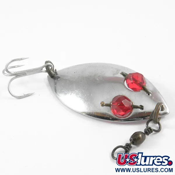 Vintage  Hofschneider Red Eye junior, 1/2oz Nickel / Red Eyes fishing spoon #3290
