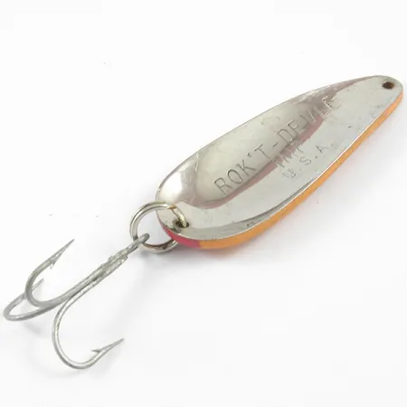 Vintage Eppinger Dardevle Rok't Imp, 3/4oz Orange / Black / Red / Nickel fishing spoon #3292