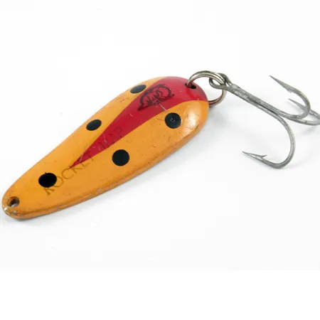 Vintage Eppinger Dardevle Rok't Imp, 3/4oz Orange / Black / Red / Nickel fishing spoon #3292