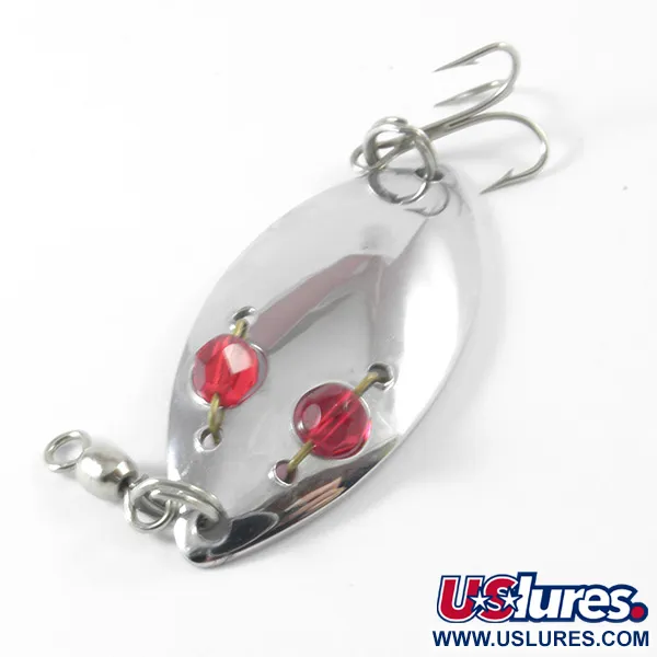 Vintage Hofschneider Red Eye junior, 1/4oz Nickel fishing spoon #3301