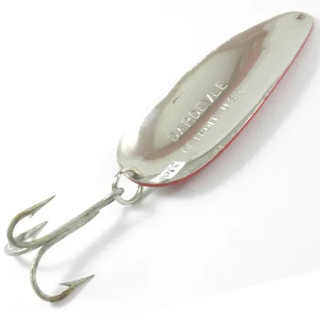 Vintage Eppinger Dardevle, 1oz Red / White / Nickel fishing spoon #3307