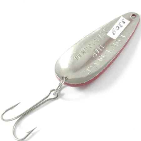 Vintage Eppinger Dardevle Rok't Imp, 3/4oz Red / White / Nickel fishing spoon #3309