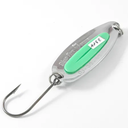 Blue Fox Pixee, 1/2oz Hammered Nickel / Green fishing spoon #3314