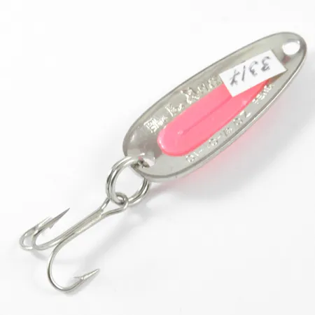 Vintage Blue Fox Pixee UV 3317, 3/16oz Hammered Nickel / Red fishing spoon #3317