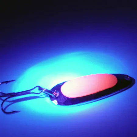 Vintage Blue Fox Pixee UV 3317, 3/16oz Hammered Nickel / Red fishing spoon #3317