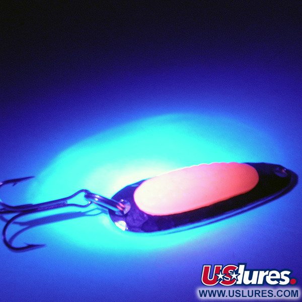 Vintage   Blue Fox Pixee UV 3317, 3/16oz Hammered Nickel / Red fishing spoon #3317