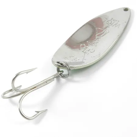 Vintage Seneca Little Cleo (Hula Girl), 3/4oz Green / Nickel / Red fishing spoon #3325