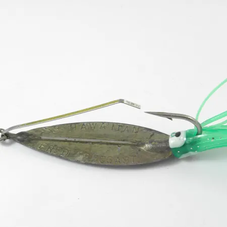 Vintage Weedless Fred Arbogast 3 Hawaiian Glow, 3/5oz fishing spoon #3338