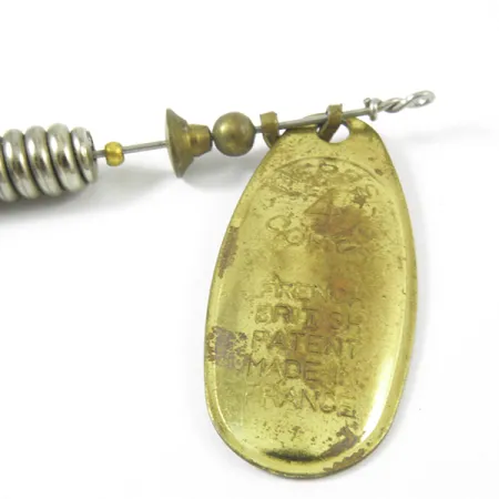 Vintage Mepps Comet Mino 4, 2/5oz Brass spinning lure #3348