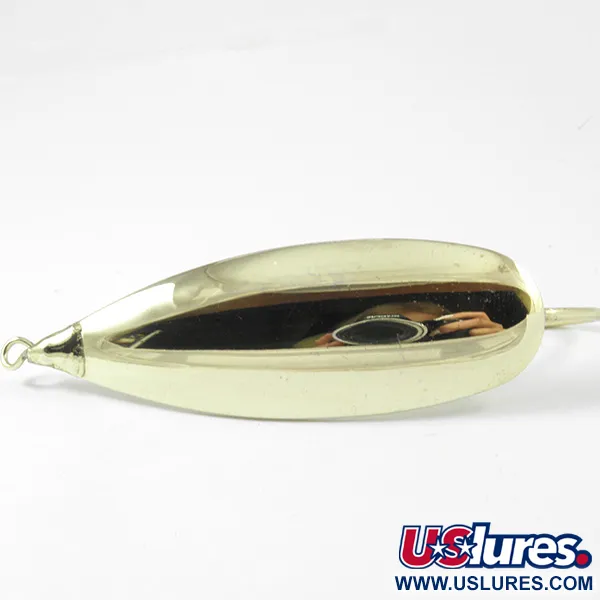 Vintage   Weedless Johnson Silver Minnow, 3/4oz Gold fishing spoon #3358