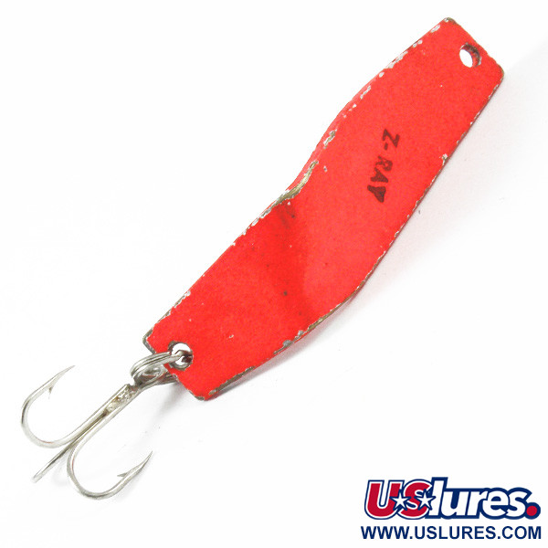 Vintage  Z-RAY Lures Z-Ray, 1/4oz Fluorescent Red fishing spoon #3362