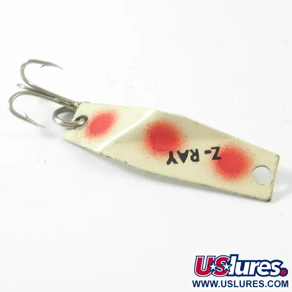 Vintage  Z-RAY Lures Z-Ray, 3/64oz White / Red fishing spoon #3364