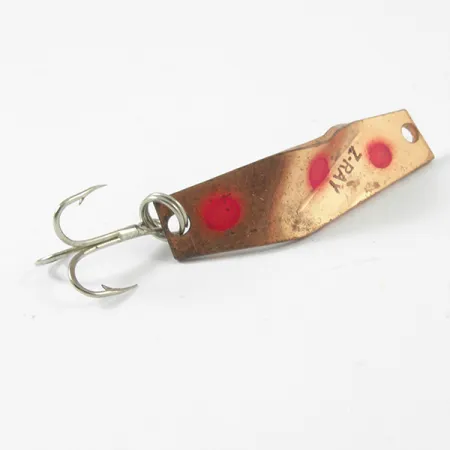 Vintage Z-RAY Lures Z-Ray, 1/8oz Copper fishing spoon #3366