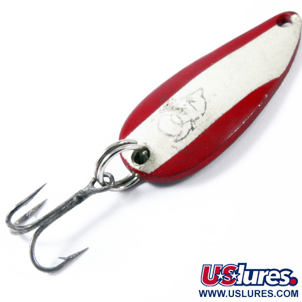 Vintage  Eppinger Dardevle Midget, 3/16oz Red / White / Nickel fishing spoon #3379