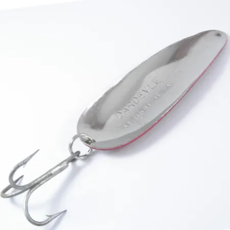 Vintage Eppinger Dardevle, 1oz Red / White / Nickel fishing spoon #3381