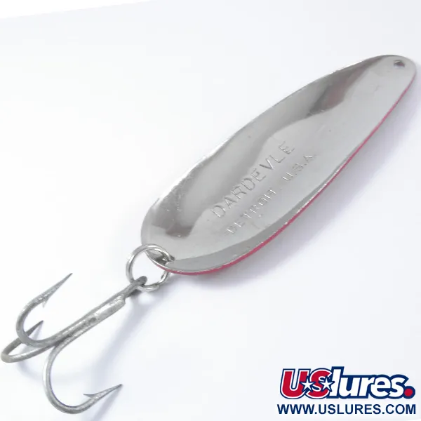 Vintage  Eppinger Dardevle, 1oz Red / White / Nickel fishing spoon #3381