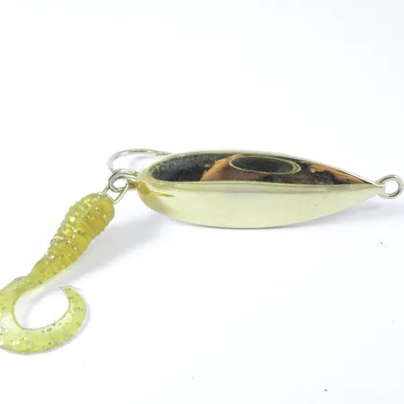 Vintage Big Fish Tackle Weedless Big Fish, 1/4oz Gold fishing spoon #3385