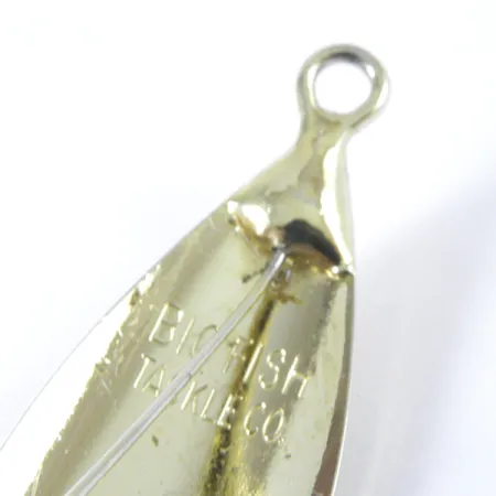 Vintage Big Fish Tackle Weedless Big Fish, 1/4oz Gold fishing spoon #3385