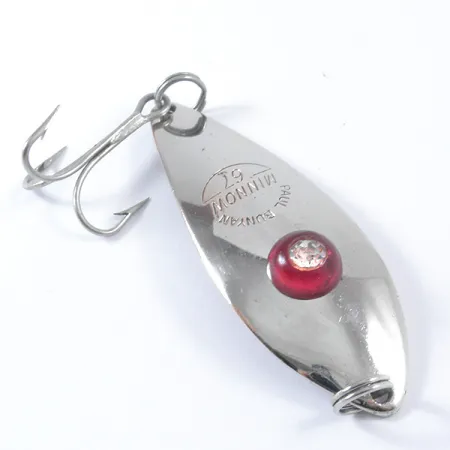 Vintage Paul Bunyan Minnow 67, 2/5oz Nickel / Red Eye fishing spoon #3390