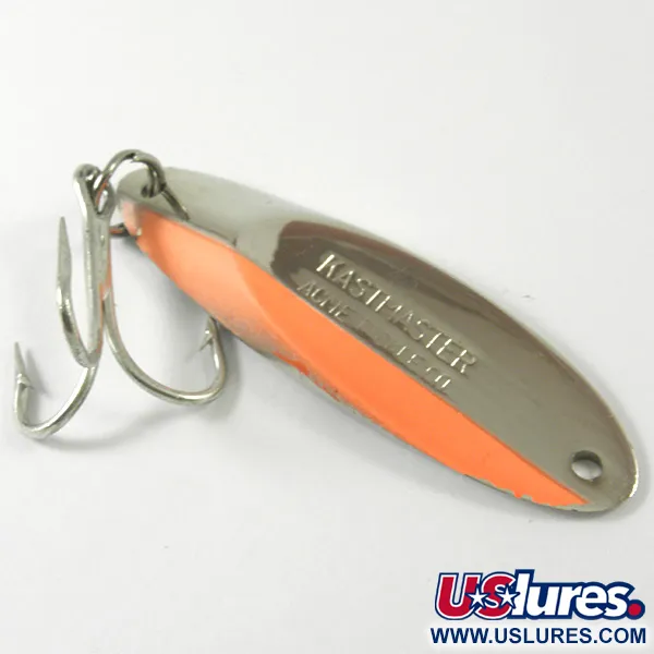 Vintage Acme Kastmaster , 1oz Nickel / Orange fishing spoon #3391