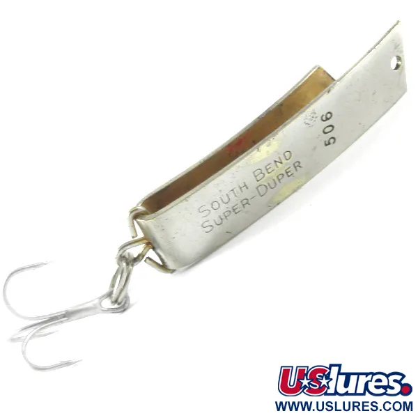 Vintage  South Bend Super-Duper 506, 1/4oz Nickel fishing spoon #3393