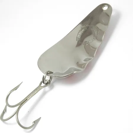 Vintage Lucky Strike Nickel Half Wave, 1/2oz Nickel / Red / White fishing spoon #3400