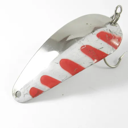 Vintage Lucky Strike Nickel Half Wave, 1/2oz Nickel / Red / White fishing spoon #3400