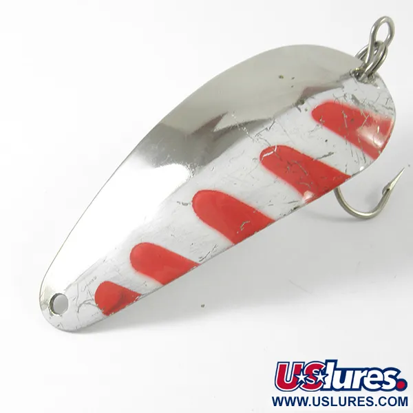 Vintage Lucky Strike Nickel Half Wave, 1/2oz Nickel / Red / White fishing spoon #3400