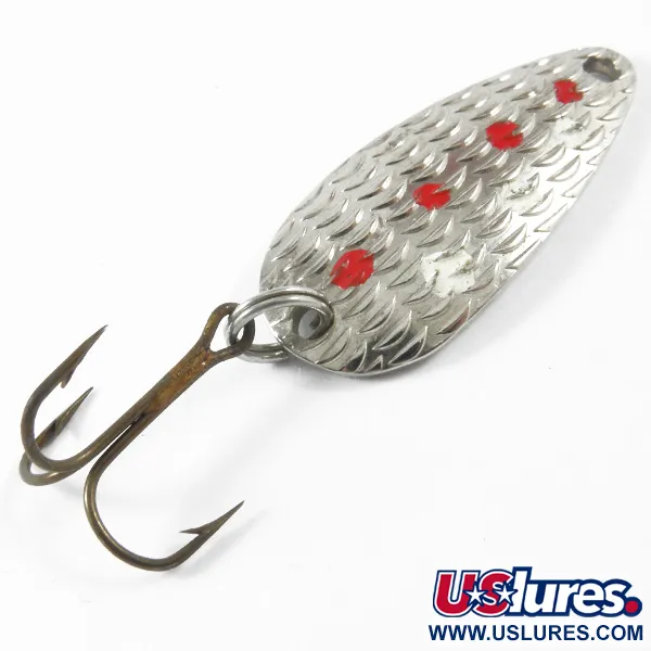 Vintage   Thomas Cyclone, 1/8oz Silver / Red fishing spoon #3404